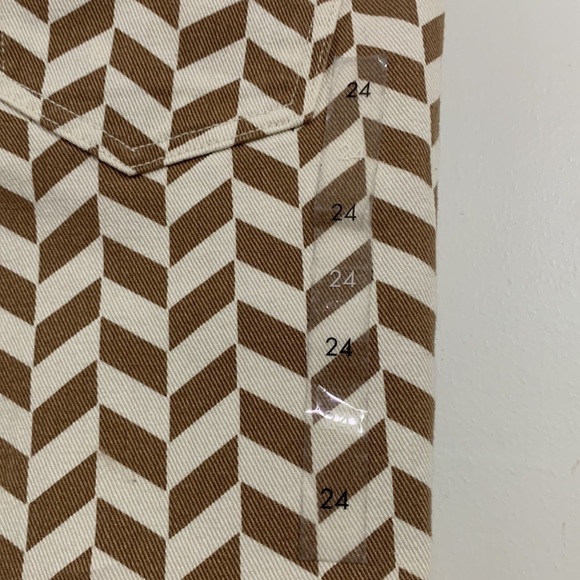 NWT PacSun Brown Chevron Low Rise Straight Leg Jeans size 24 - Picture 8 of 11